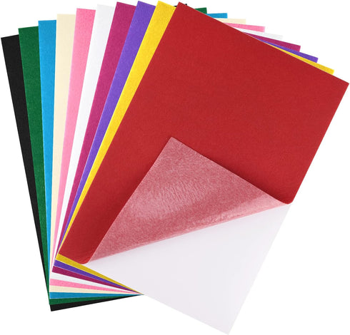 CHRORINE 10 Pcs Felt Fabric Sheets Self Adhesive Felt Sheets 8 x 12 Inches Felt Paper for DIY Art and Craft Supplies...