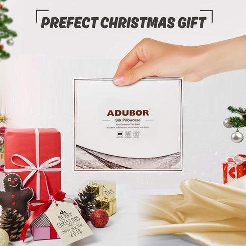 Adubor Silk Pillowcase - Mulberry Silk Pillow Case, 23 Momme 6A Grade Fibers, 900 Thread Count, Silk Pillow Cases for Hair and Skin Health, with H...