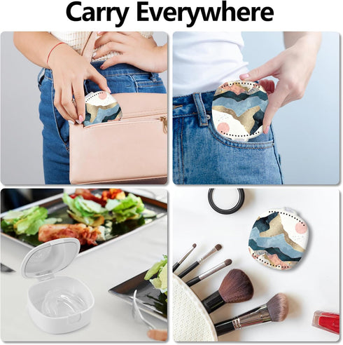 Retainer Case,Mouth Guard Case,Denture Case,Orthodontic Aligner Case With Mirror and Ventilation Holes Night Guard Case,Setting Sun...