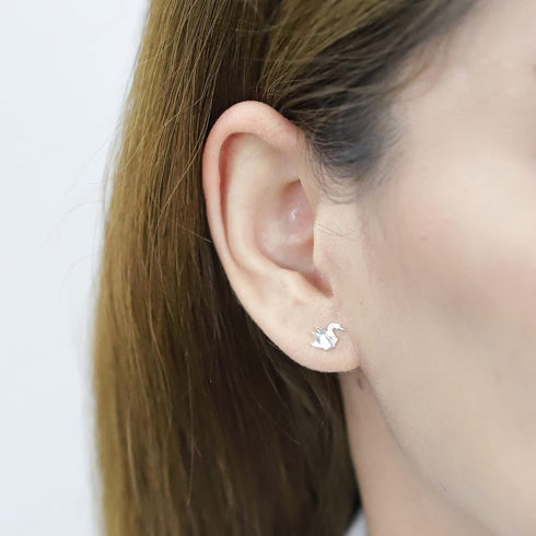 Boma Jewelry Sterling Silver Origami Crane Stud Earrings...