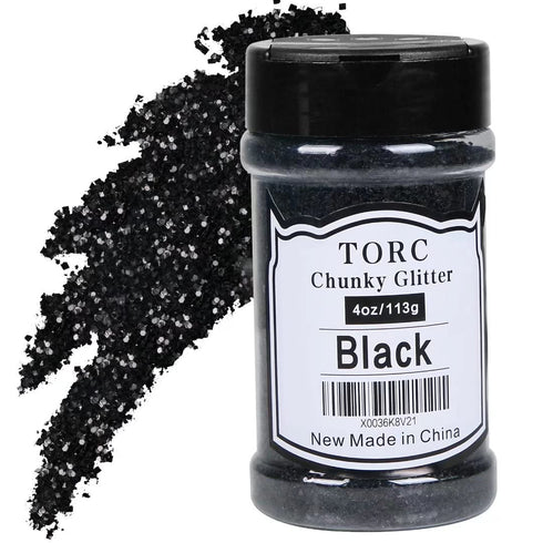 TORC Black Chunky Glitter 4 OZ Glitter for Resin Crafts Tumblers Cosmetic Makeup Nail Art Festival Decoration...