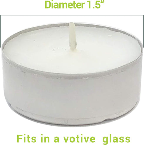 CandleNScent Unscented Tealight Candles, 30 Pack, White, Made in USA...