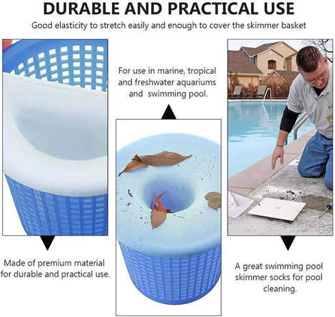 50 Packs of Pool Skimmer Socks Reusable Effective Pool Filter Basket Socks to Save Pumps, Filters, Baskets and Skimmers- The Ideal Sock/Net/Saver ...