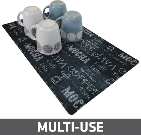 Drymate Coffee Maker Mat, (Coffee Station Bar Accessory) Protects Kitchen Countertops From Spills, Stains & Scratches, Absorbent, Waterproof, Wash...