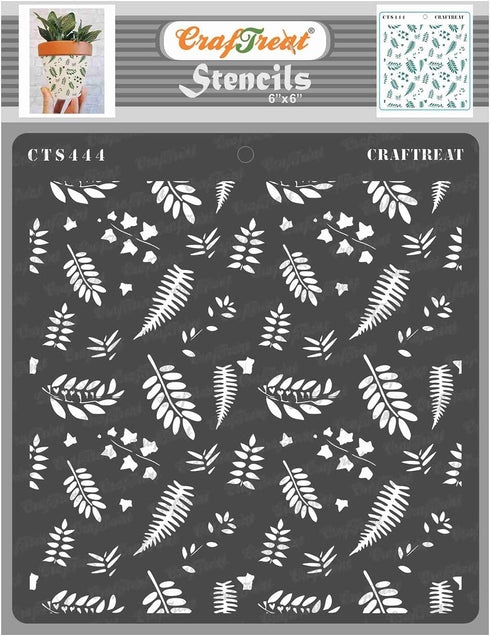CrafTreat Fall Leaves Stencils for Painting on Wood, Wall, Tile, Canvas, Paper, Fabric and Floor - Falling Leaves Pattern Stencil - 6x6 Inches - R...