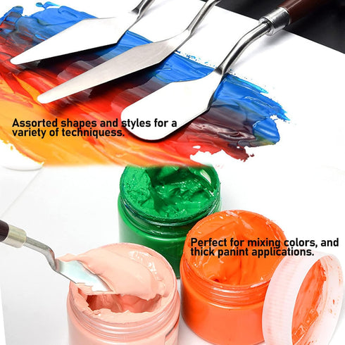 KELIFANG 5 Pieces Painting Knives Stainless Steel Palette Knife Set, Paint Scraper Oil Paint Accessories for Oil Painting, Acrylic Painting, Color...