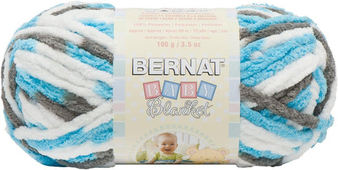 Bernat Baby Blanket Yarn, 3.5 oz, Gauge 6 Super Bulky, Sail Away...