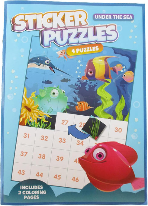 Sticker Puzzle Book with 4 Puzzles and 2 Coloring Pages (Under The Sea)...