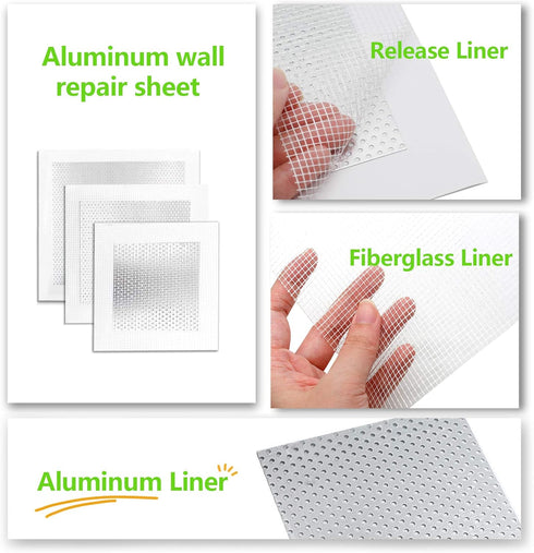 12pcs Drywall Repair Patch, 4/6/8 Inch Drywall Patch Mesh Wall Patch, Screen Patch Repair Self Adhesive Aluminum Wall Repair Patch Kit...