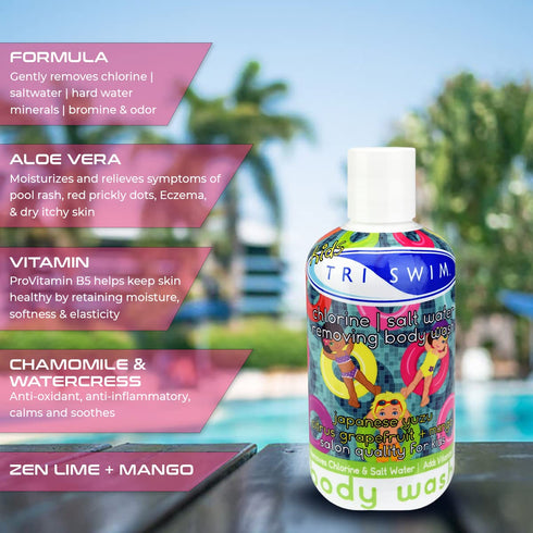 TRISWIM KIDS Scented Body Wash After-Swimmer Skincare, Chlorine Removal, Soothes and Moisturizes Skin, Relieves Symptoms Eczema & Dry Skin...