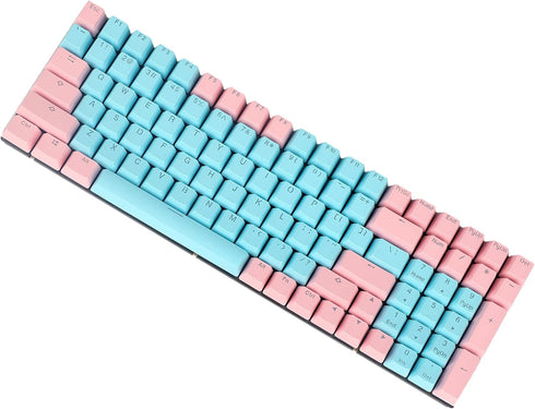 Carbon Miami PBT Doubleshot Shine Through ANSI Backlit Keycaps for MX Mechanical Keyboard Melody 96 KBD75 68 61 87 104 Keychron(Only Keycap) (Miam...
