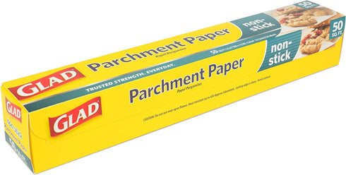 Glad Parchment Paper for Baking | Rolled Parchment Paper for Baking and Food Storage | 50 Square Feet White Parchment Baking Paper from Glad for E...