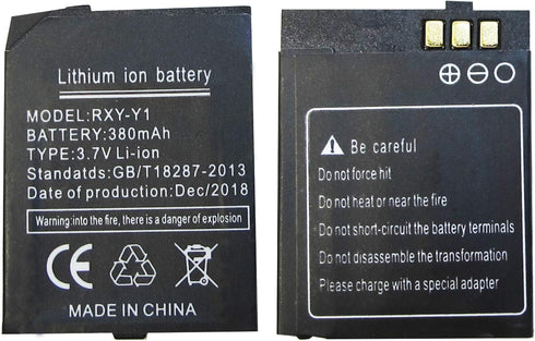 RYX-Y1 Smart Watch Battery Y1 Battery for Smart Watch Phone 380mAh Battery for Y1 Long Standby Standby Battery...