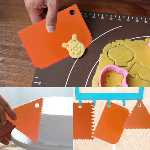 Cake Scraper Smoother Tool Set, DaKuan 12 pcs Cake Smoothing Cutter Plate Tool Combo, Cake Icing Scrapper Cake Edge Decorating Tool....