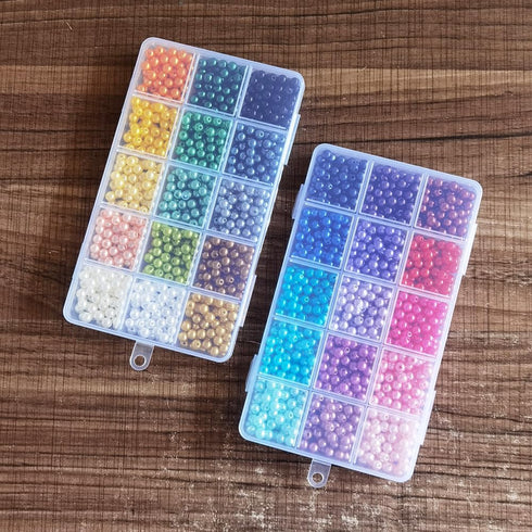 INSPIRELLE 1800 pieces 6mm Pearl Beads 30 Colors Plastic Spacers Beads for Jewelry Making and Crafting...