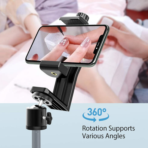 6amLifestyle Cell Phone Tripod Mount Adapter with Tripod Ball Head 360° Rotatable for Universal Smartphone Samsung Galaxy iPhone Holder for Tripod...