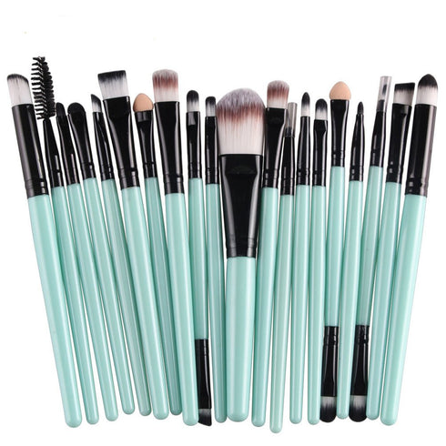 KOLIGHT® 20 Pcs Pro Makeup Set Powder Foundation Eyeshadow Eyeliner Lip Cosmetic Brushes (Black+Green)...