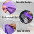 Dog Washing Gloves with Bristle Scrubbers, Reusable Silicone Gloves ideal for Pet Bathing, Massaging & Grooming (Purple)...
