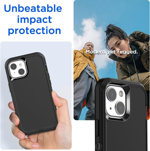 AICase for iPhone 14 Plus Case(6.7") with Glass Screen Protector, Heavy Duty Drop Protection Full Body Rugged Shockproof/Dust Proof Military Prote...