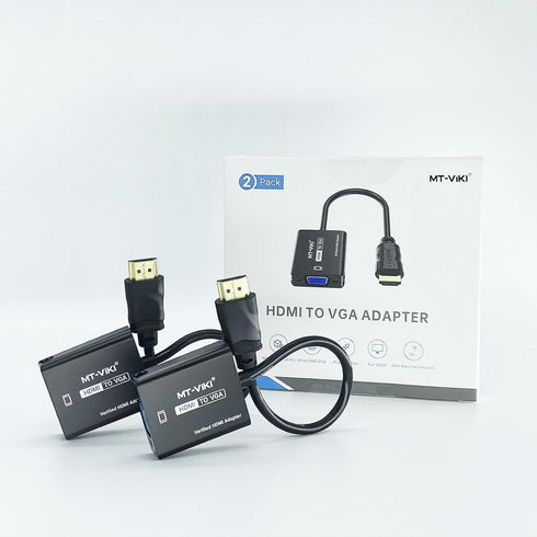 MT-VIKI HDMI to VGA Adapter, Gold-Plated HDMI Converter Male to Female, Compatible for Computer, Desktop, Laptop, Monitor, Projector, HDTV, Chrome...