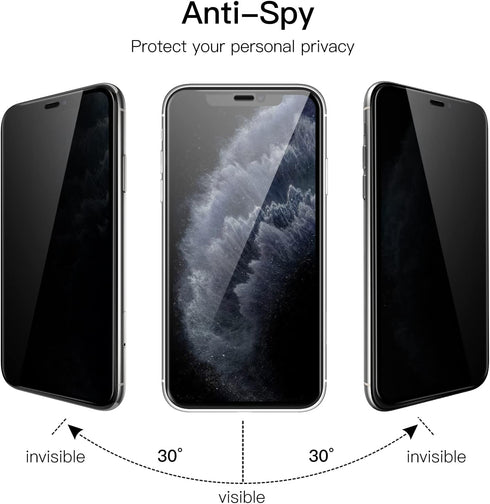 JETech Privacy Full Coverage Screen Protector for iPhone 11 Pro/X/XS 5.8-Inch, Anti-Spy Tempered Glass Film, Edge to Edge Protection Case-Friendly...