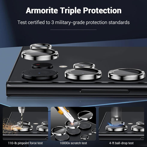 CYNOVA S24 Ultra Camera Lens Protector for Samsung Galaxy S24 Ultra Accessories, Scratch Resistant HD Clarity Ultra-Thin 9H Tempered Glass S24 Ult...