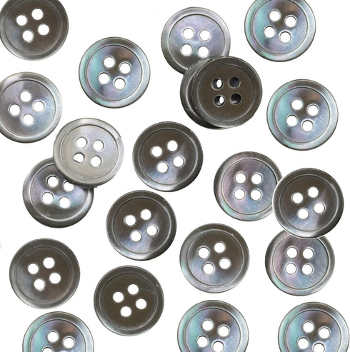 20 Pieces Genuine Grey Smoke Mother of Pearl Buttons for Women Men Shirts Dresses Polo DIY Sewing Craft (10MM)...