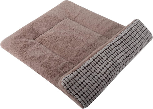 Reversible Dog Bed Mat with Plush and Corn Velvet,Soft Warm Pet Cushion, Dual Purpose Washable Sleeping Mattress Bed for Small Medium Large Dog an...