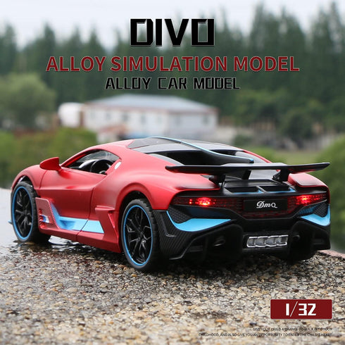 1:32 Bugatti Divo zinc Alloy Pull Back Car Diecast Electronic Toys with Lights and Music,Decorative,Mini Vehicles Toys for Kids,Boyfriend,Young Pe...