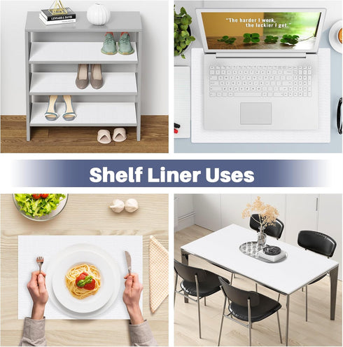 Drawer Liner, Shelf Liners for Kitchen Cabinet Waterproof & Oil-Proof Cupboard Liner Non-Slip Drawer Mat PVC Material Non Adhesive Kitchen Liner f...