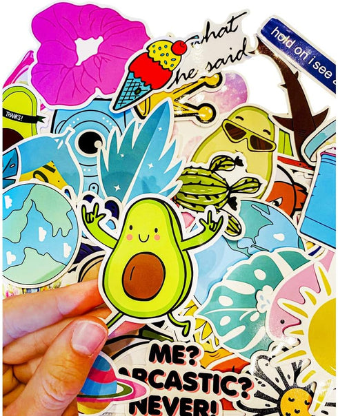 Stickers for Hydroflasks, VSCO Girls Stuff, Waterproof Cute Trendy Stickers for Water Bottle, Laptop, Phone Case, Skateboard, Travel, Durable Viny...