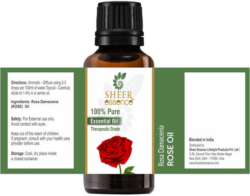 Rose Oil 15 ML (0.51 Fl.OZ) | 100% Pure Natural Undiluted Uncut Therapeutic Grade Rosa Damascena Essential Oil...
