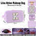 Initial Travel Cosmetic Bag With Glitter Chenille Portable Water-resistant Toiletry Bags for Travelling Nylon Cosmetic Bag Makeup Organizer Pouch ...