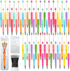 150 Pieces DIY Beadable Pens Kit - 50 plastic Beadable Pens Bulk, Refills & pen bags Included - Beaded Pens Black Ink Ballpoint Cute Pens?Bright?...