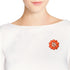 Double Sunflower Dyed Orange Howlite and Cultured Freshwater White Pearl Floral Pin or Brooch...
