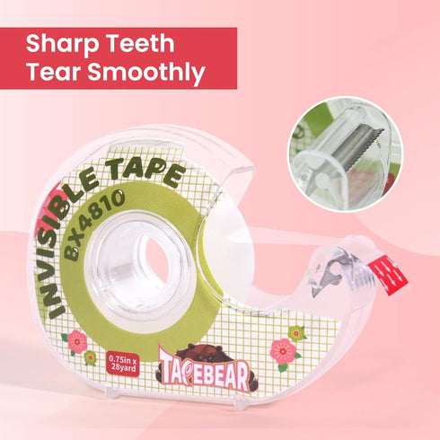 Transparent Tape with Dispenser, 3/4 x 1008 Inches Invisible Magic Tape Clear Craft Tape for Back to School, Book Repairing, Festival Gift Wrappin...