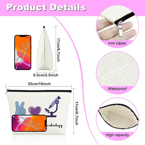 Microbiology Gifts for Women Makeup Bag Laboratory Technician Gifts Cosmetic Bag Microbiology Themed Gifts Biology Teacher Appreciation Gifts Biol...