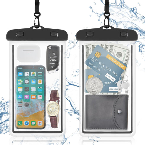 2 Pack Phone Waterproof Case, Waterproof Pouch for Swimming, Phone Protector Waterproof Bag, Water Proof Bags for Vacation Beach Pool Kayak Cruise...