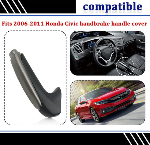 Parking Brake Handle Grip, Emergency Brake Parking Handle Cover Comfortable Handbrake Protector Cover Compatible with Honda Civic 2006-2011 47115-...