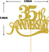 Gold Glitter 35th Anniversary Cake Topper - for Happy 35th Wedding Anniversary / 35th Birthday Party/Cheers to 35 Years Party Decorations...