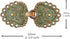 Bezelry Romantic Bouquet HOOK and EYE Cloak Clasp Fasteners Pack of 4 Pairs 62mm x 25mm Fastened. (Copper Green)...