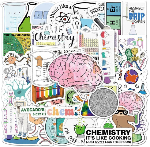 50PCS Pack Chemical Laboratory Equations Chemistry Stickers for DIY Laptops Stationery Phone Case Skateboard Gifts Decals for Kids Birthday Party...