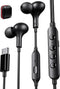 USB C Headphones Wired Earbuds with Microphone HiFi Stereo Deep Bass Noise Cancelling Multiple Music Sound Effects In Ear Earphones for Live Singi...