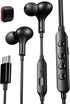 USB C Headphones Wired Earbuds with Microphone HiFi Stereo Deep Bass Noise Cancelling Multiple Music Sound Effects In Ear Earphones for Live Singi...