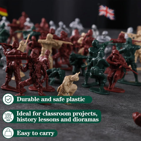 Shindel 120PCS Army Men Toy Soldiers, 4 Groups Military Action Figures Plastic Army Men Set for Boys Birthday Party Favors Themed Party Decoration...