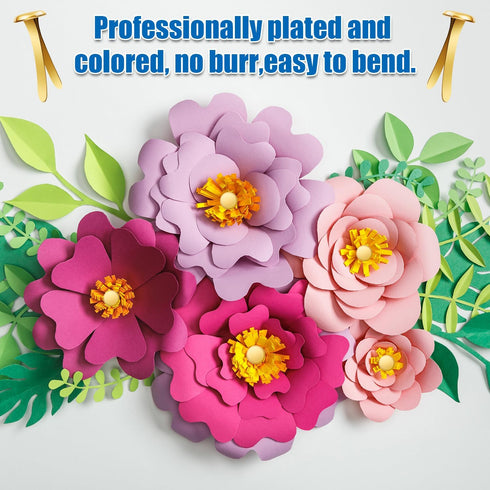 150pcs Paper Clips for Crafts, 0.31x0.98in Shiny Smooth Round Head Split Pins for Paper Crafts Brads Paper Fasteners for Scrapbooks Brass Fastener...