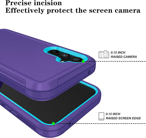Qinmay for Galaxy A54 5G Case,Samsung Galaxy A54 5G Case with HD Screen Protector (2 Pack),Samsung A54 5G Case Durable Shockproof 3-Layer Heavy Du...