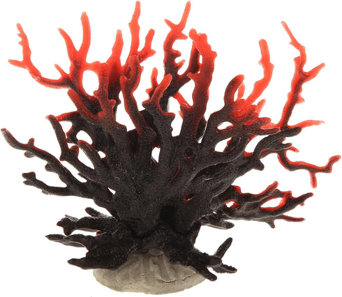 VOCOSTE Coral Reef Decor, Mini Faux Coral Decor for Aquarium Decorations, Black Red,6.5"x5.83"...