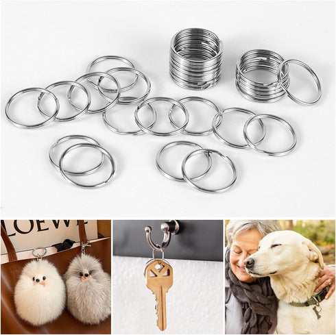 100PCS Split Key Rings Bulk for Keychain and Crafts Keychain Rings (Silver 25mm)...