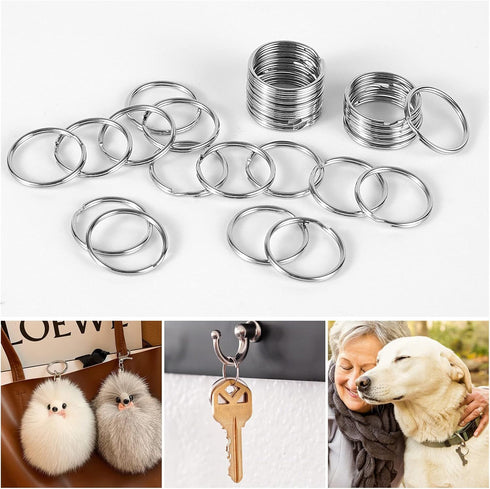200PCS Split Key Rings Bulk for Keychain and Crafts keychain rings (Silver 25mm)...